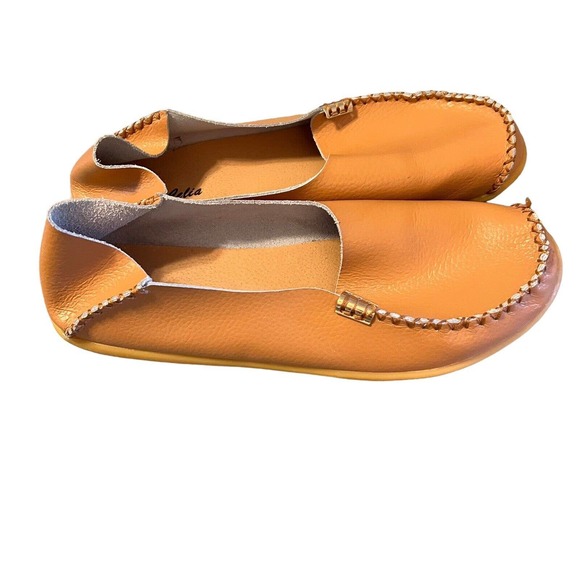 Venus Celia Women's Tan Moccasins Natural Comfort Leather Loafer Size 42(10) - Picture 4 of 13